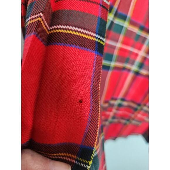 VTG Blarney Woolen Mills Royal Stewart Red Tartan Plaid skirt US Size 12 holiday - Picture 11 of 11